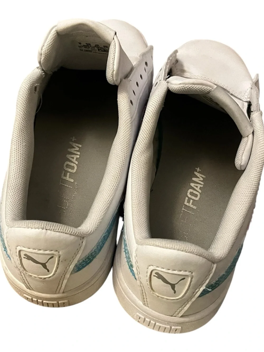 Puma White Low-Top Leather Sneakers